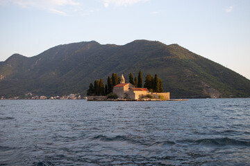 Island of Saint George in the Bay of Kotor, Montenegro, Perast