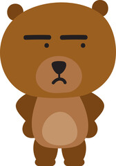 Bear Looks Left Cartoon Clipart