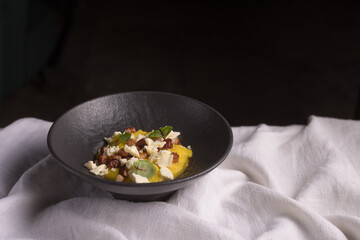 banush on a light woven background, the concept of healthy food