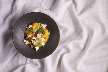 banush on a light woven background, the concept of healthy food
