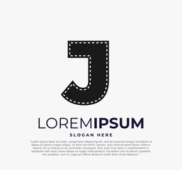 letter J logo for strip film vector illustration and white background