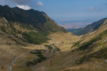 Transfagarasan mountain road in the mountains