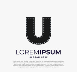 letter U logo for strip film vector illustration and white background