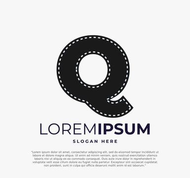 letter Q logo for strip film vector illustration and white background