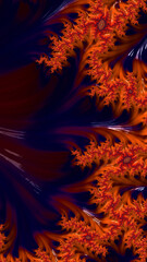 Artistic and imaginative digitally designed abstract 3D fractal background