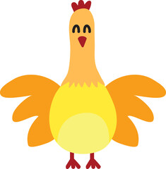 Happy Chicken Cartoon Clipart