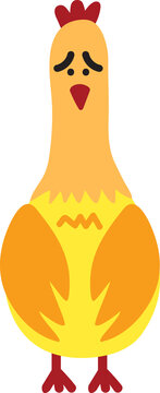 Sad Chicken Cartoon Clipart