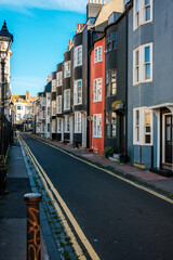 A row of bow fronted houses in Charles Street, Brighton.