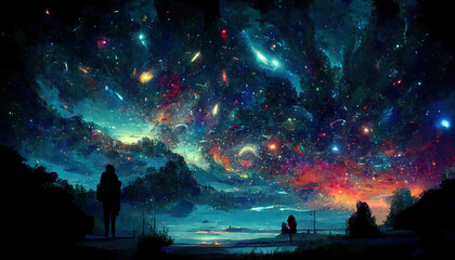 Phantasy Vast Galaxy Abstract Space Nebula Cosmos Art Illustration