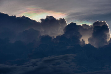 Rainbow clouds,or fire rainbow,optical phenomenon in rainy season
