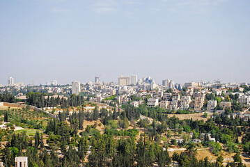 Fototapeta na wymiar View of the hills of Jerusalem from the Israeli Holocaust Museum