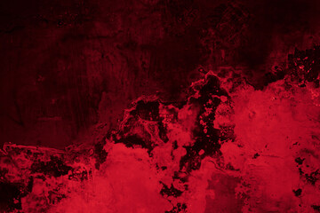 Scary dark red blood grunge wall concrete texture background