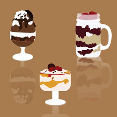 ice dessert vector illustration design set