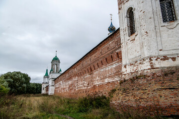 ancient houses, churches and fortresses made of white stone of Rostov Veliky