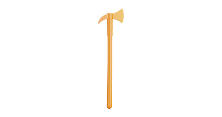 3D cartoon user interface illustration of a Battle axe icon on an isolated background. With studio lighting and a gradient colourful texture. 3D rendering