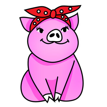 Pig with Bandana