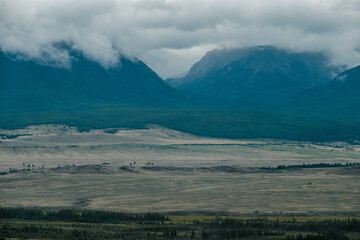 Beautiful views of the Kurai Pass in the Altai Republic