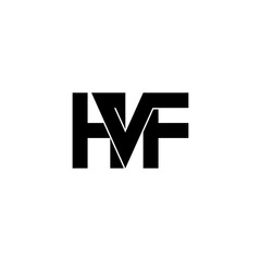 Obraz premium hvf lettering initial monogram logo design