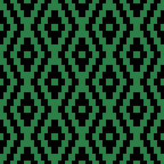 black and green repetitive background. classic abstract geometric ornament. vector seamless pattern. fabric swatch. wrapping paper. continuous print. design element for home decor, textile, linen