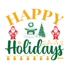 Fototapeta premium Christmas Typography T-shirt Design