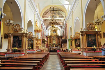Fototapeta premium Interior of Basilica of Our Lady of Consolation in Czerwinsk over Vistula, Masovian Voivodeship, Poland.