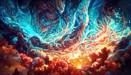 Obraz premium Universe Bigbang Imagination Abstract Art Illustration