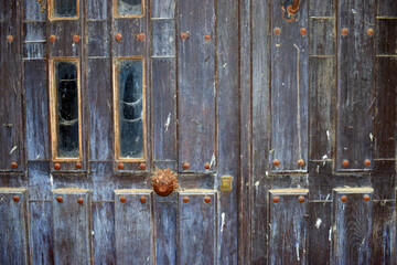 Detail of an old wooden door