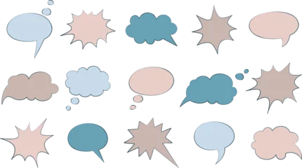 Foto op Plexiglas large set of doodle speech bubbles  © Olga