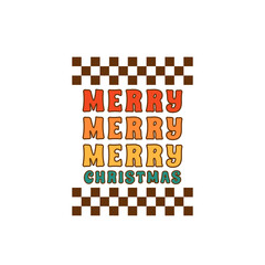 Groovy retro christmas illustration. Retro christmas sublimation design. Merry christmas. Groovy christmas vector art isolated on white.