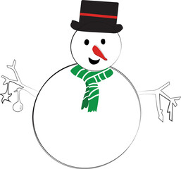 Christmas snowman cute hand drawn doodle