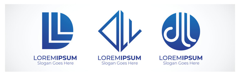 logo initial letter dll