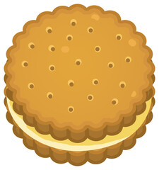 cartoon scene with cookie isolated illustration for children