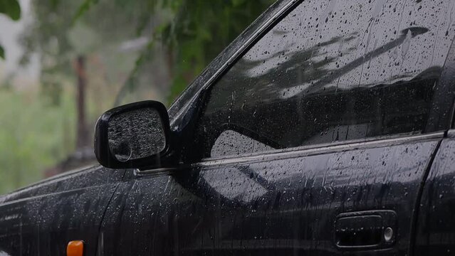 car in the rain