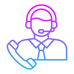 Customer Service Line Gradient Icon