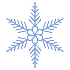 Snowflake vector icon. Christmas and winter theme. Simple flat illustration on white background.
