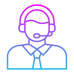 Customer Service Agent Line Gradient Icon