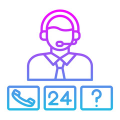 Call Center Line Gradient Icon