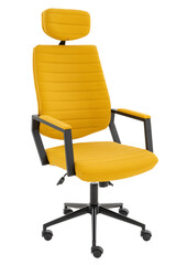 yellow office chair isolated on white background
