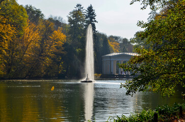 Fountain in the autumn park