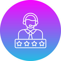Rating Gradient Circle Line Inverted Icon