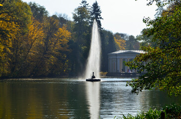 Fountain in the autumn park