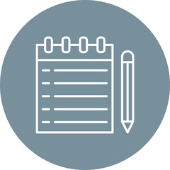 Notes Multicolor Circle Line Inverted Icon