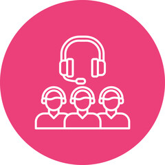 Call Center Agents Multicolor Circle Line Inverted Icon