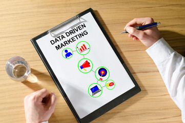 Data driven marketing concept on a desk