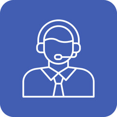 Customer Service Agent Multicolor Round Corner Line Inverted Icon