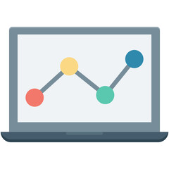 Online Graph Vector Icon 