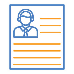 Resume Blue And Orange Line Icon