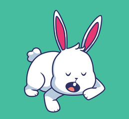 rabbit sleeping cartoon illustration