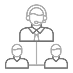 Supervisor Greyscale Line Icon