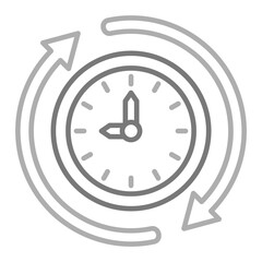 Hours Greyscale Line Icon